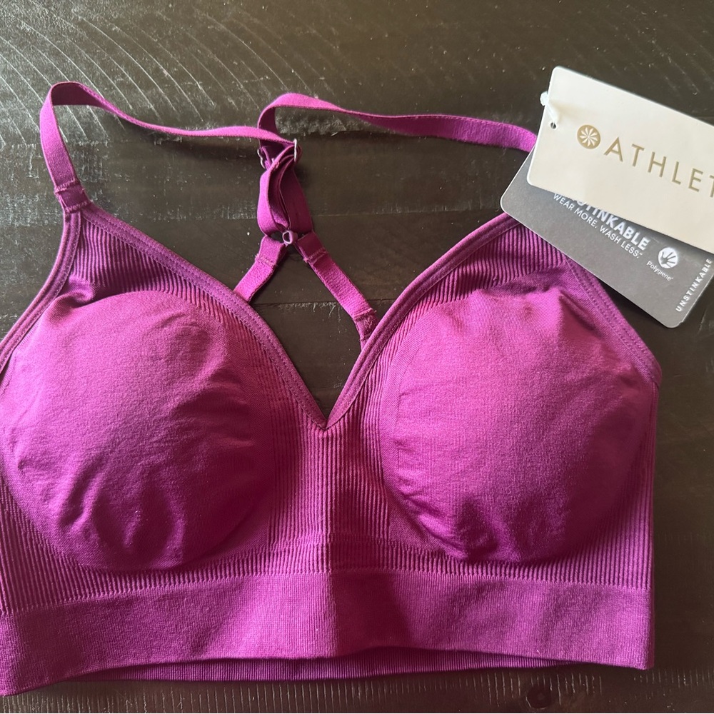 Athleta Purple Sports Bra with Adjustable Straps and Racerback